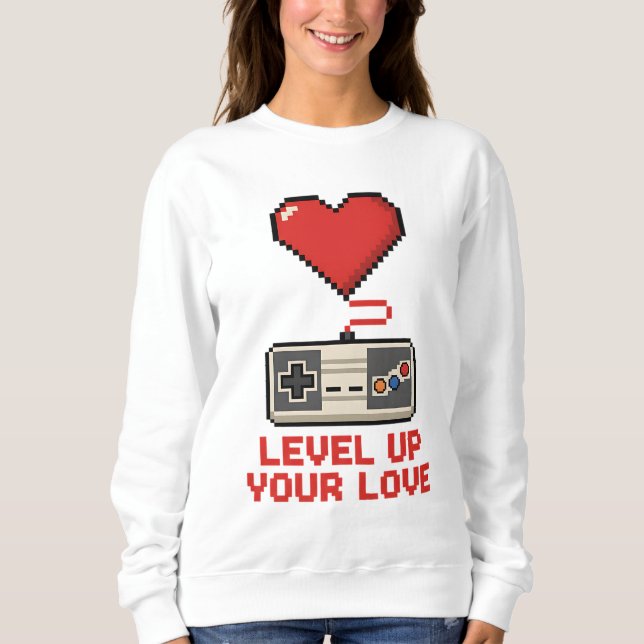 Uppgradera Din Kärlek, Retro Pixel Speldesign T Shirt (Framsida)
