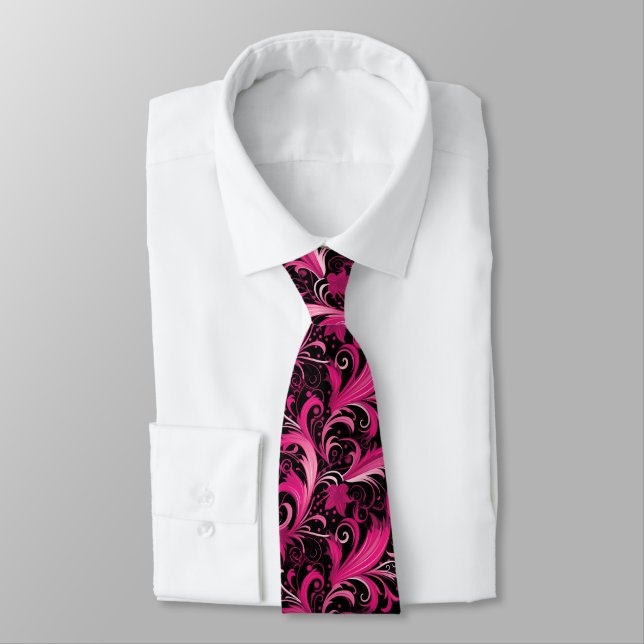 Uppgradera din kostym med en svart och rosa slips (Bunden)