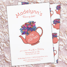Uppgradera Para-Tea Girls Birthday Tea Party Inbjudningar