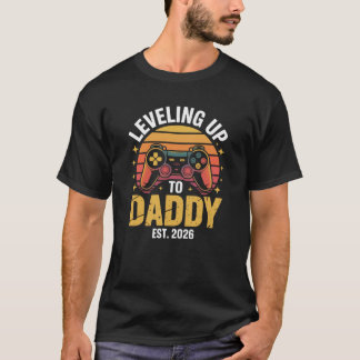 Uppgradera till Pappa Est 2026 Gamer Pappa rolig T Shirt