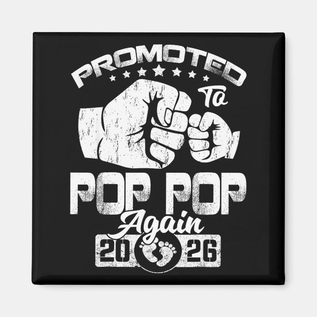 Uppgraderad till pop pop est 2026 graviditet magnet (Framsidan)