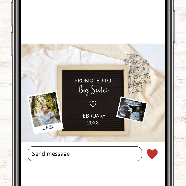 Uppgraderad till storasyster andra barnets foto gr meddelande (Promoted To Big Sister Second Baby Photo Pregnancy Announcement)