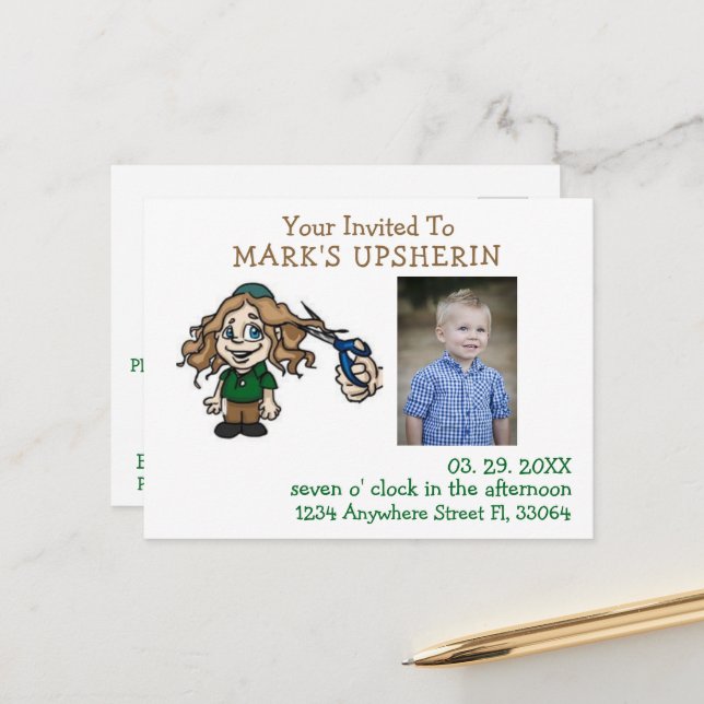 Uppgraderad vykortsinbjudan vykort (Fram/Back In Situ)