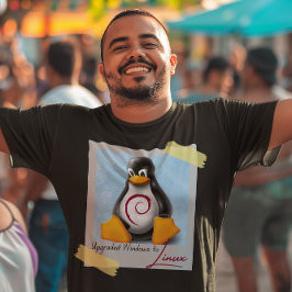 Uppgraderad Windows Debian Linux Tux T Shirt