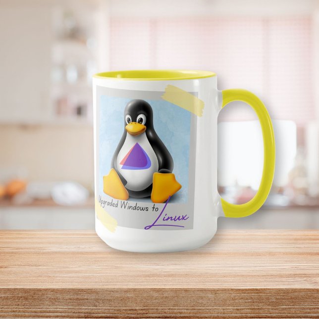Uppgraderad Windows Endevour OS Tux Mugg (Upgraded Windows Endevour OS Tux Mug)