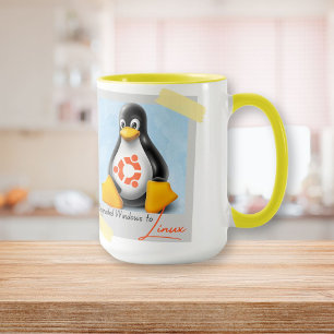Uppgraderad Windows Ubuntu Linux Tux Mugg