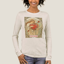 Upphållen i devotion Vintage Art Nouveau Romantik T Shirt