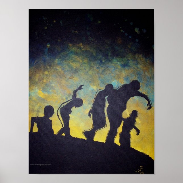 Upphandling till Breakfast Zombie Silhouette poste Poster (Framsidan)