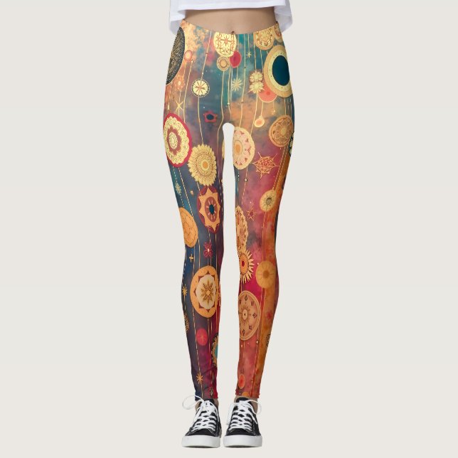 Upphängd Guld Leggings (Framsida)