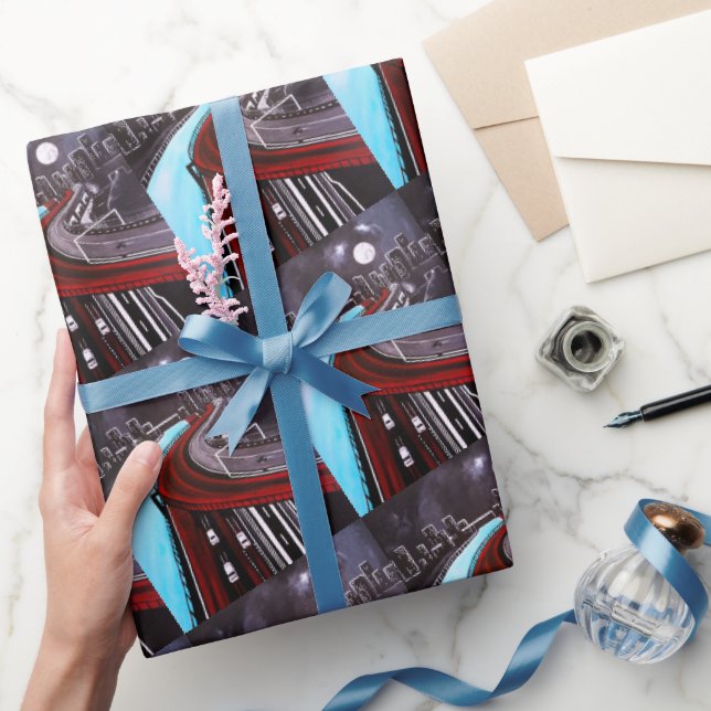 Upphängd över den blå målningen av Alfred Fox Presentpapper (Gifting)