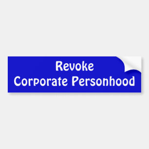 "Upphäva den Coporate Personhood" bildekalet Bildekal