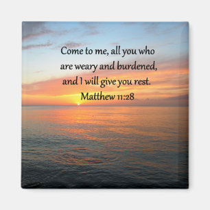 UPPHÄVA MATTHEW 11:28 SCRIPTURE VERSE SUNRISE MAGNET