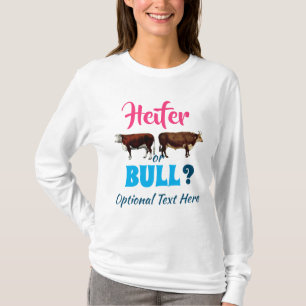 Upphävande av Genderna Heifer o Bull Farm Stil T Shirt