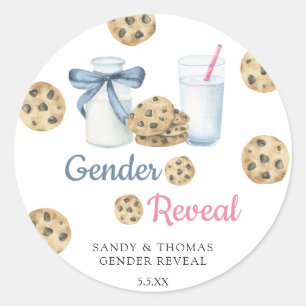 Upphävande av Genderna Watercolor Mjölk & Cookies Runt Klistermärke