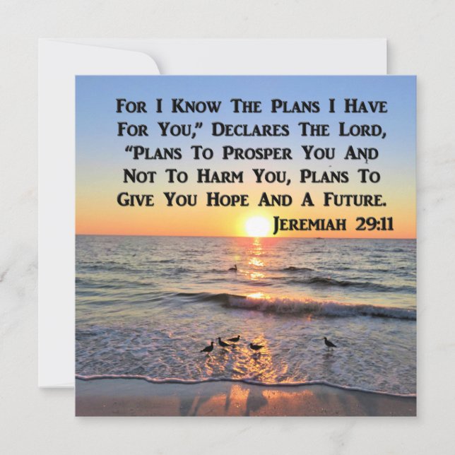 UPPHÄVANDE JEREMIAH 29:11 SUNRISE INBJUDNINGAR (Framsida)