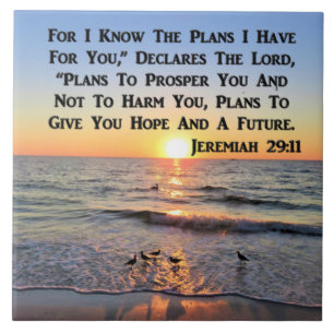 UPPHÄVANDE JEREMIAH 29:11 SUNRISE KAKELPLATTA