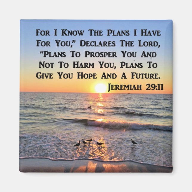 UPPHÄVANDE JEREMIAH 29:11 SUNRISE MAGNET (Framsidan)