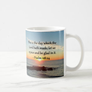UPPHÄVANDE PSALM 118:24 SUNRISE FOTO-KONSTRUKTION KAFFEMUGG