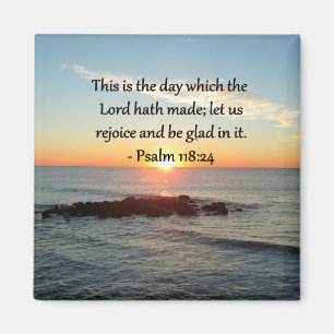 UPPHÄVANDE PSALM 118:24 SUNRISE FOTO-KONSTRUKTION MAGNET