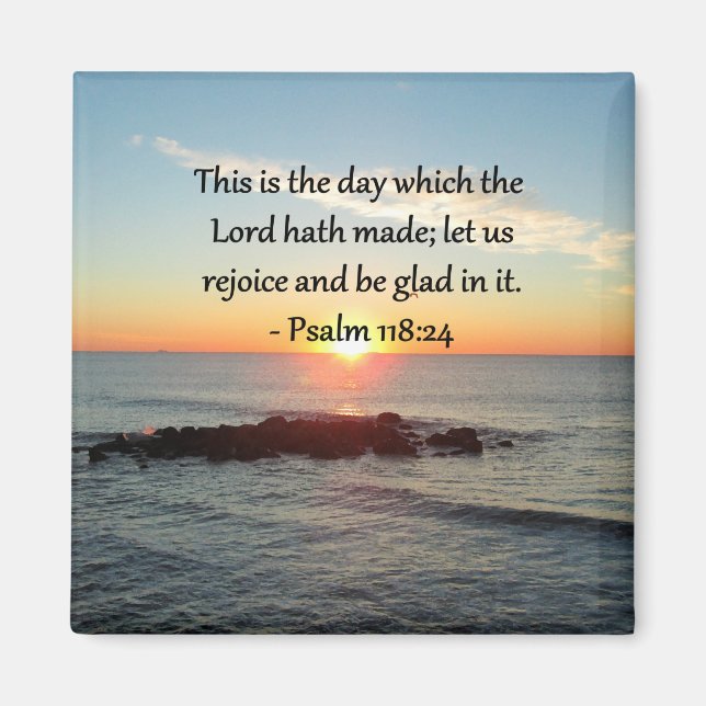 UPPHÄVANDE PSALM 118:24 SUNRISE FOTO-KONSTRUKTION MAGNET (Framsidan)