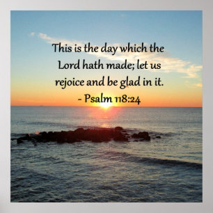 UPPHÄVANDE PSALM 118:24 SUNRISE FOTO-KONSTRUKTION POSTER