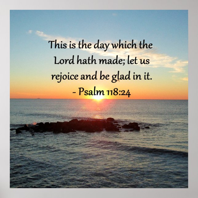 UPPHÄVANDE PSALM 118:24 SUNRISE FOTO-KONSTRUKTION POSTER (Framsidan)