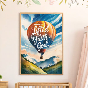 Upphävd av Faith in God Christian Nursery Wall Art Poster