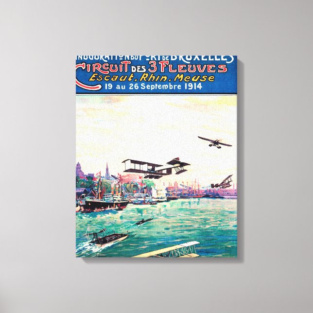 Upphävd Poster Flyt Flygplan-kampanjtjänst Canvastryck (Framsida)