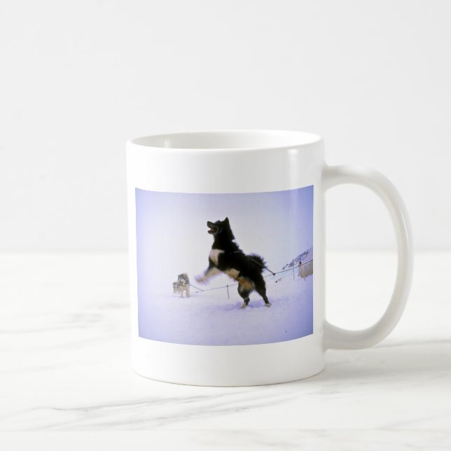 Upphetsad sledhund kaffemugg (Höger)