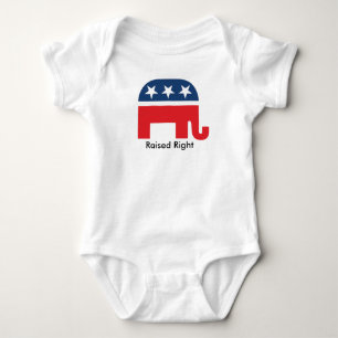 Upphöjd Höger Republican Elephant Unisex Baby Shir T-shirt