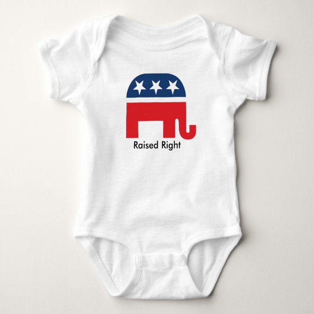 Upphöjd Höger Republican Elephant Unisex Baby Shir T-shirt (Framsida)