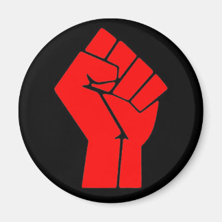 Upphöjd röd fist magnet