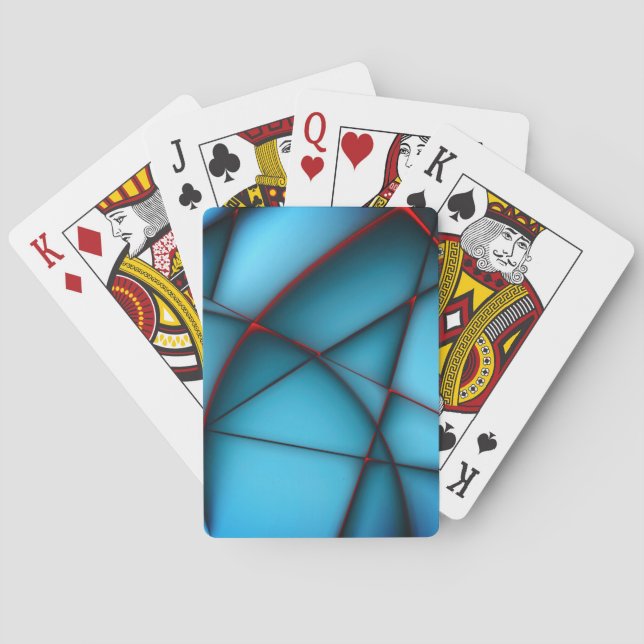 Upphöjda blå formlösa urklipp med rött knapp casinokort (Baksidan)