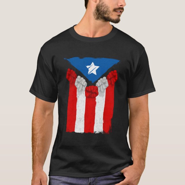 Upphöjda priser för Puerto Rico Boricua Flagga Pue T Shirt (Framsida)