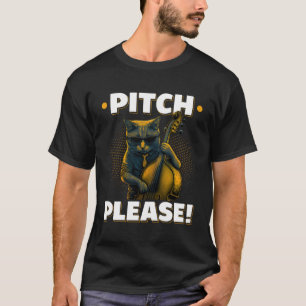Upphöjt Bass-beck Katt Dubbla Bass Fiddle T Shirt