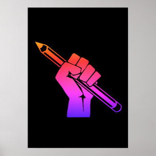 Upphöjt fisthållarpenna för regnbåge poster