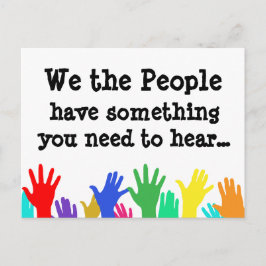 Upphöjt Händer-meddelande till valda Officieller Vykort