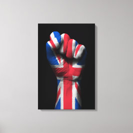 Upphöjt inkapslat ansikte med Union Jack Flagga Canvastryck