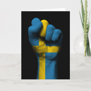 Upphöjt klansigt fenomen med svensk Flagga Kort
