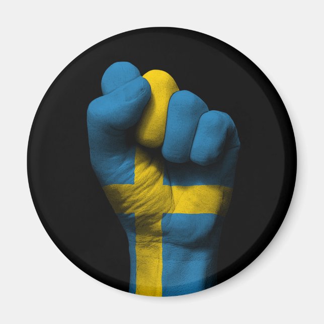 Upphöjt klansigt fenomen med svensk Flagga Magnet (Framsidan)