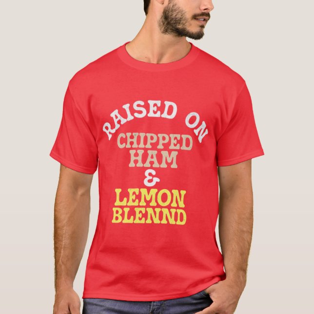 Upphöjt på chips-ham- och lemonbländ t shirt (Framsida)