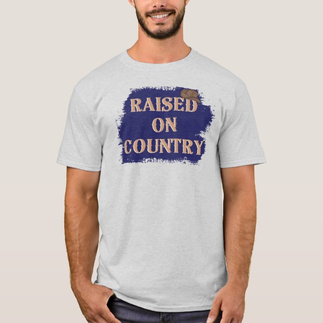 Upphöjt på Land med en Cowboyhatt T Shirt (Framsida)