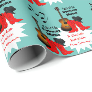 Upphöjt på Land Music Coola Cowgirl Personlig Presentpapper