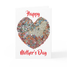 Upphöjt Pappert hjärtskulpturkort Mors dag