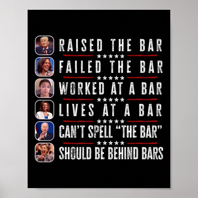 Upphöjt Pub Harris Misslyckats Lundny Trump Politi Poster (Framsidan)