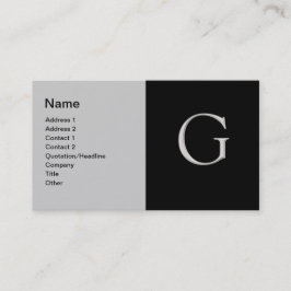 Upphöjt Silver Brev-G-Affärskort Visitkort