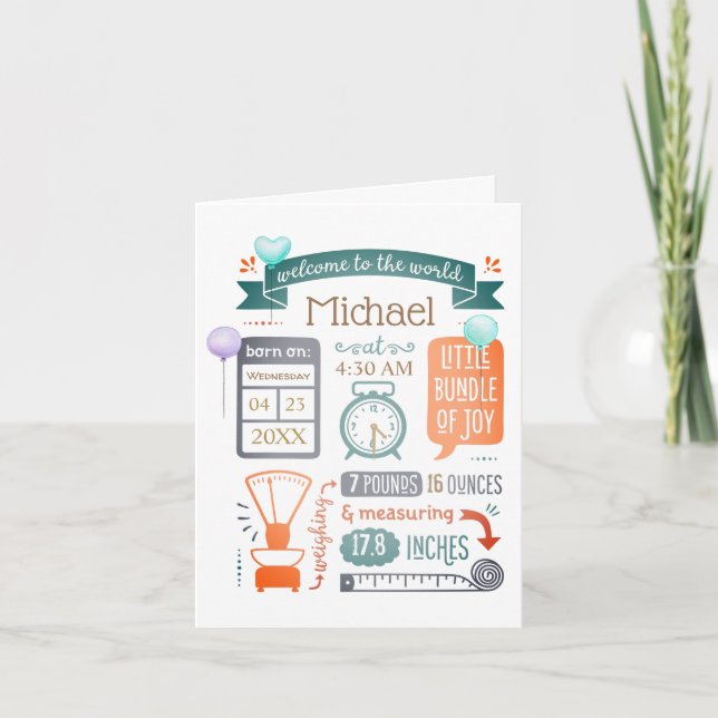 Upphörningskort för påhittade Baby Tack Kort (Framsida)