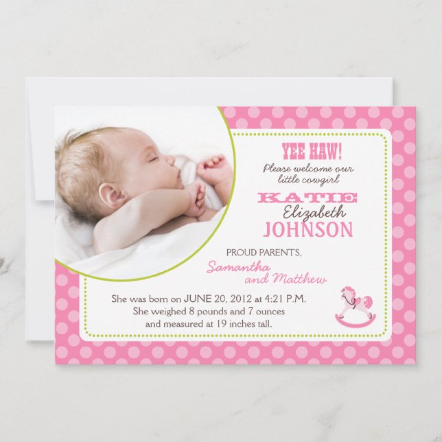 Upphörningskort för Rocking Horse Girl Meddelande (Framsida)