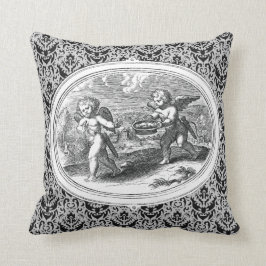 Upphov i ett liggande antique Engrave Kudde
