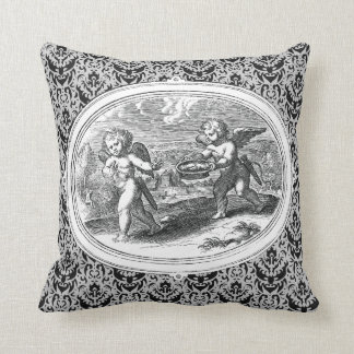 Upphov i ett liggande antique Engrave Kudde